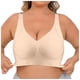 thumbnail image 2 of Sujetador deportivo sin aros ajustable color nude para mujer - Sin aros de acero, tallas grandes, 2 of 7