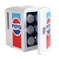 thumbnail image 5 of Pepsi 6 Can Mini Fridge Retro Beverage Cooler with Car Adapter – Portable Mini Fridge for Drinks, Skincare, Car, Bedroom, Office, White, 5 of 10