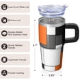 thumbnail image 3 of 20oz Geometric Textured Insulated Tumbler, Stainless Steel Double Wall Travel Coffee Mug with Handle Leak Proof Lid, 3 of 5