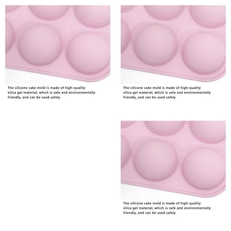 

3Pcs Cake Mold Half-Ball Baking Mould Ice Cube Mold Half-Ball Chocolate Chocolate Fondant Candle Diy Silicone Mold Baking Tray