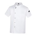 thumbnail image 4 of GUOOL Chef Coat Jacket Summer Workwear for Cooking Waiter Waitress Culinary School White M, 4 of 9