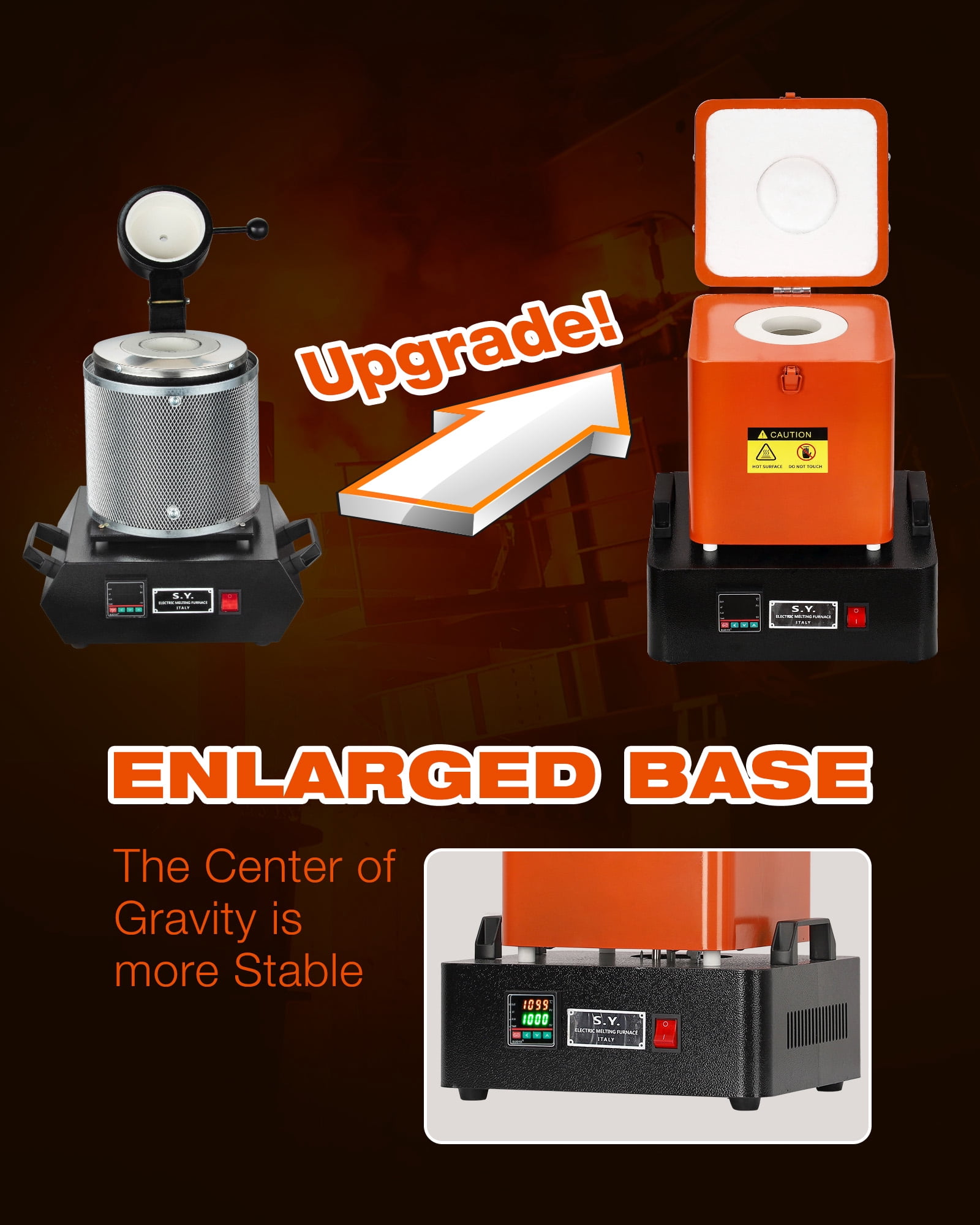 Huisuilinss 3KG Melting Kit TGF3000,1400W 2000F Digital Electric Melting Kit with Graphite Crucible,Smelting Gold Silver Copper Aluminum Metal Recycle Smelting Casting Tool