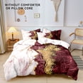 thumbnail image 5 of Orylavena Burgundy and Gold Marble Microfiber Duvet Cover Set, Twin, 3-Piece, 5 of 8