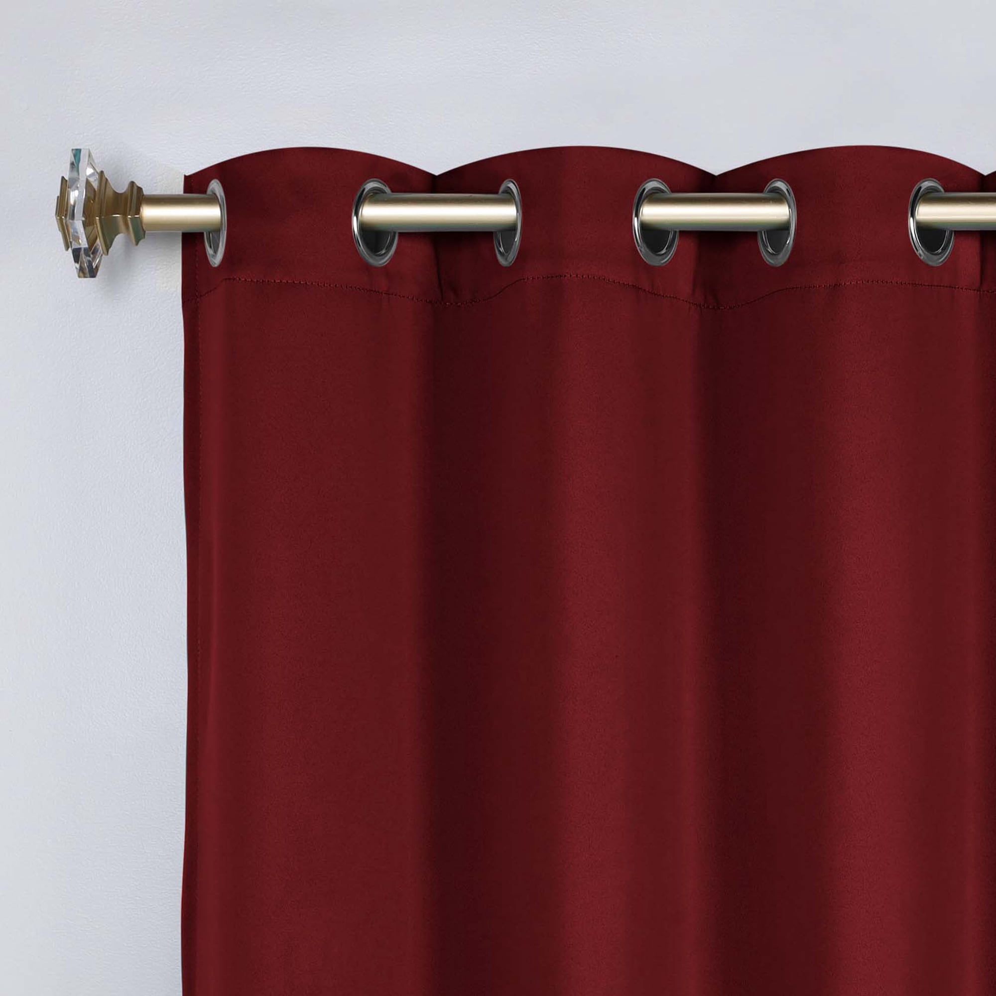 Superior Blackout Solid Light Filtering Grommet Curtain Panel Set, 46" x 108", Sangria