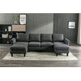 thumbnail image 2 of ARCTICSCORPION U-Shaped Sectional Sofa, Charcoal Grey Linen with Chaise and Ottoman, 108.6 inch, 2 of 7