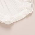 thumbnail image 6 of ZEHJUHAN Infants Baby Girl Ruffle Bubble Romper One-Piece Shorts Jumpsuit with Mesh Butterfly Sleeves Summer Outfit White，3-6M, 6 of 7