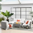 thumbnail image 2 of Lounge Sectional Sofa Chair Set, Rattan, Wicker, Light Grey Gray White, Modern Contemporary Urban Design, Outdoor Patio Balcony Cafe Bistro Garden Furniture Hotel Hospitality, 2 of 10