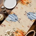 thumbnail image 6 of Fall Table Runner Thanksgiving Harvest Pumpkin Table Runners Autumn Maple Leaf Wheat Ears Sunflower Cotton Linen Dresser Scarf Kitchen Dining Table Decor for Fall Holiday Party Decor 13x72 Inch, 6 of 9