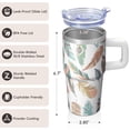 thumbnail image 3 of 20oz Geometric Design Insulated Travel Mug, Stainless Steel Double Wall Tumbler with Handle Leak Proof Texture Straw, 3 of 5