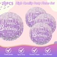 thumbnail image 3 of 41Pcs Purple Birthday Tableware Set for Happy Birthday Table Decorations Purple Theme Birthday Dessert Plates Napkins Tablecloths for 20 Guests, 3 of 5
