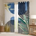 thumbnail image 2 of Manfei Geometric Lines Blackout Curtains Set of 2 (52x84 Each), Mid Century Minimalism Window Curtains, Abstract Leaf Sun Print Curtains and Drapes, Luxurious Room Decor, 2 of 5