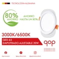 thumbnail image 2 of Qop Empotrado Ajustable 20w 3000k/6500k Paquete De 2pz, 2 of 3
