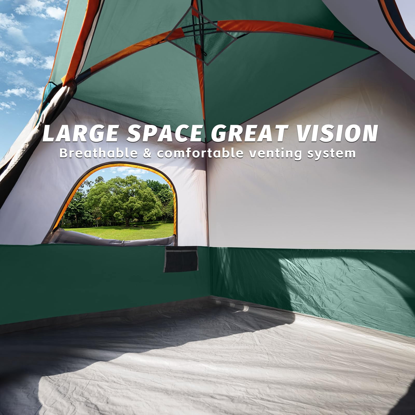 2/4/6/8 Person Tent  Portable Cabin Camping 4-person Easy Set Up Waterproof With Top Rainfly For Outdoor Camping/hiking
