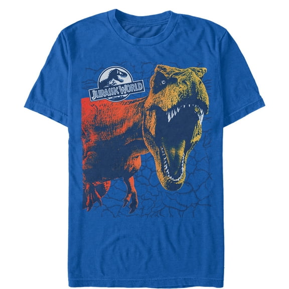 Men's Jurassic World: Fallen Kingdom Sharp Teeth Crack  Graphic Tee Royal Blue X Large
