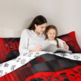 thumbnail image 5 of Castle Fairy Gamer Queen Comforter Set,Stripes Futuristic Cubes Bedding Comforter Set, 5 of 8