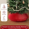 thumbnail image 4 of Guvpev 26 Inch Honeycomb Christmas Tree Collar,Foldable Paper Christmas Tree Ring Modern Tree Base Cover Basket Skirt Collars for Artificial Trees Christmas Holiday Home Decoration(Red), 4 of 13