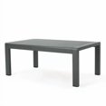 thumbnail image 3 of 39.25" Aluminum Outdoor Coffee Table - Tempered Glass Top, Rust-Resistant Frame (Dark Gray), 3 of 5