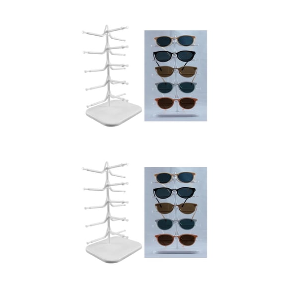 Bearachild 5 Pair Display Rack Eyeglass Organizer Stand Glasses 2piezas Blanco