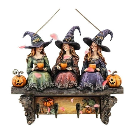 2D Retro Bohemian-Style Halloween Witch Wooden Wall Decoration – Decorative Art & Key Holder for Entryway Farmhouse & Seasonal Decor 2D Retro Bohemian-Style Halloween Witch Wooden Wall Decoration – Decorative Art & Key Holder for Entryway Farmhouse & Seasonal Decor