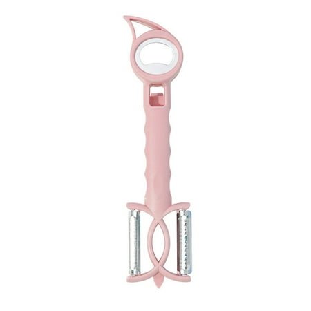 

7 in 1 Multi-Tool Stainless Steel Peeler Double Type Blade Head Design Peeler for Cucumber Kitchen Food Making Pink
