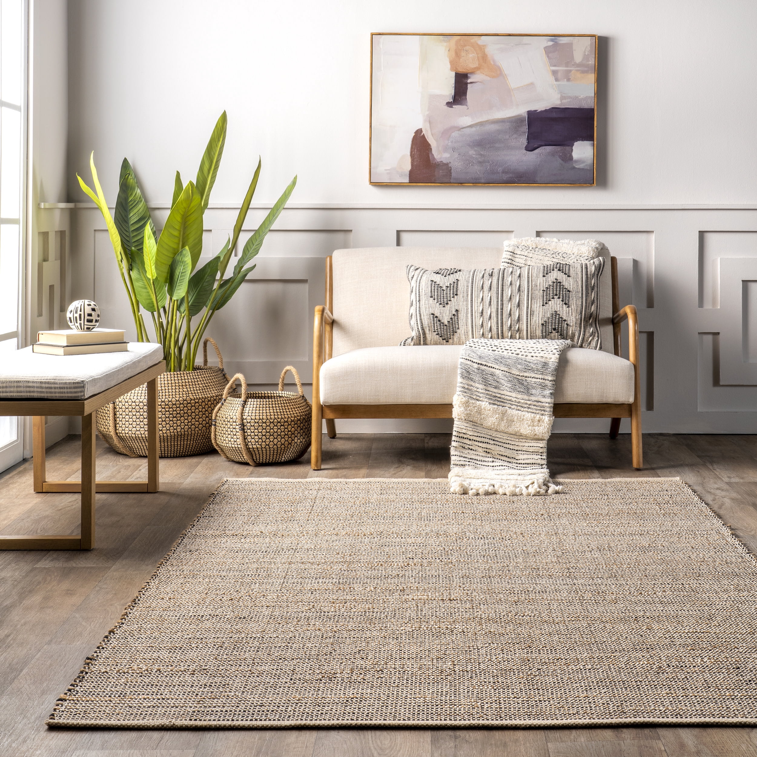nuLOOM Roimata Casual Cotton Blend Area Rug, 8' x 10', Natural