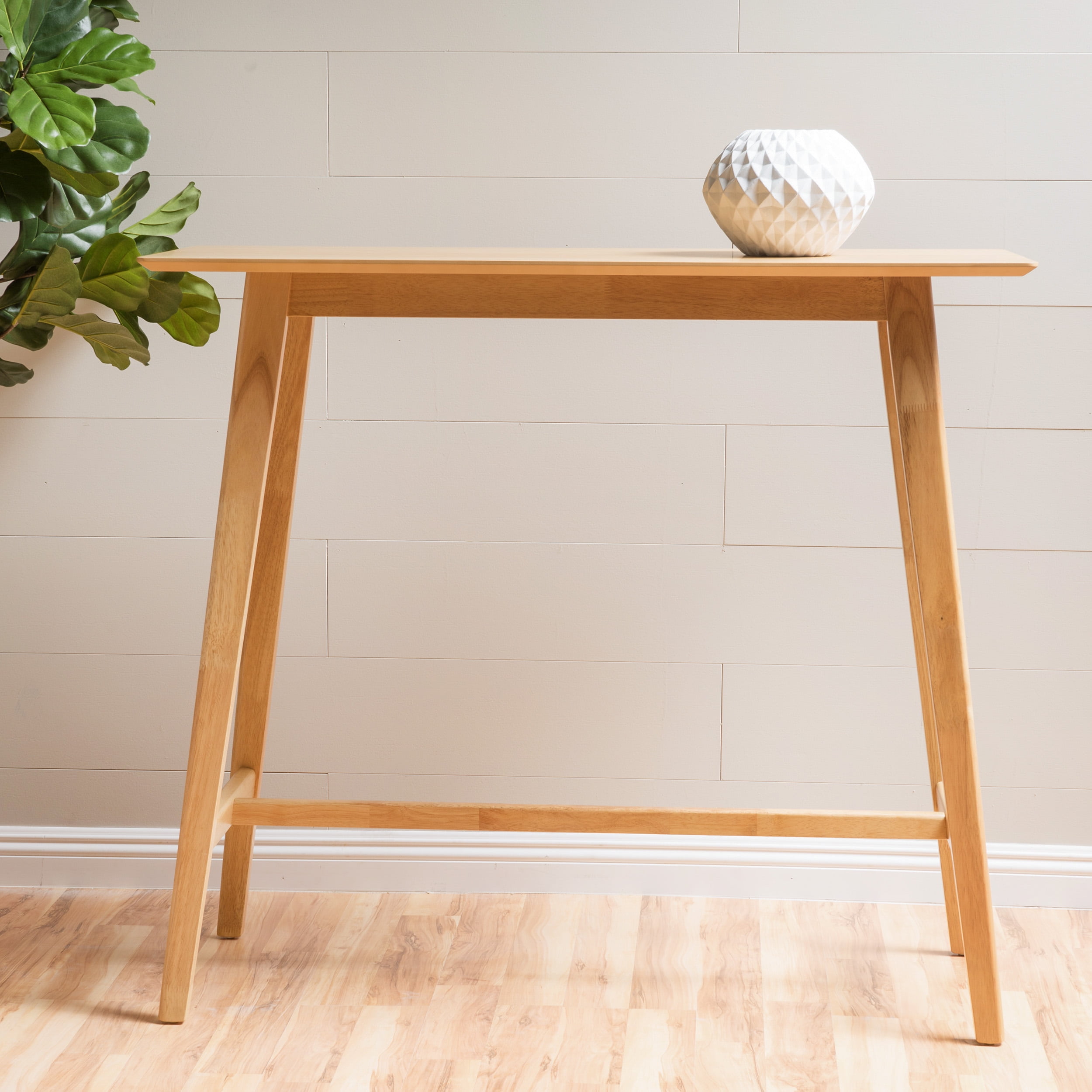 Wood Bar Table 47.24 x 17.72 x 42.01 Inch, Natural Oak Finish Counter Height Dining Table for Kitchen Bar