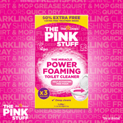The Pink Stuff Miracle Power Foaming Toilet Cleaner, Self-Activating Formula, Stain Remover, 3 Treatments, 10.5 oz