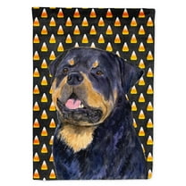 Carolines Treasures SS4317-FLAG-PARENT Rottweiler Candy Corn Halloween Portrait Flag  multicolor