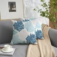 thumbnail image 2 of Nautical Coastal Throw Pillow Covers Set of 2 Beach Themed Ocean Coral Sea Turtle Decorative Pillow Cases Outdoor Sofa Cushion Cover for Bedroom Living Room, 20x20, Blue, 2 of 6