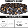 thumbnail image 4 of Halloween Spooky Round Tablecloth Black Bat Cobweb and Ghost Decorative Table Cloth 60 Inch Polyester Fabric Farmhouse Pumpkin Table Cover for Home Kitchen Outdoor Halloween Party, 4 of 6
