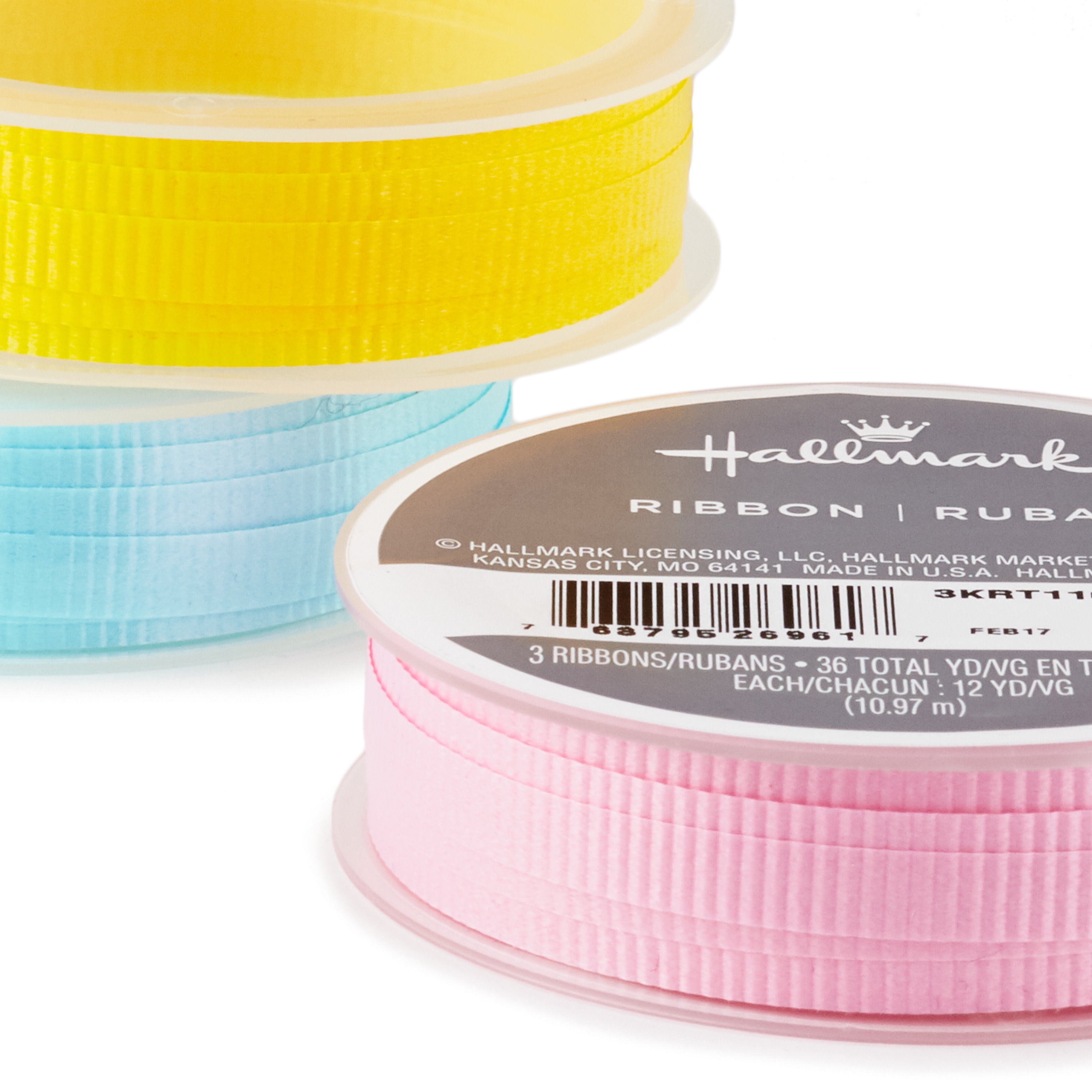 Hallmark 3-Pack Assorted Curling Ribbons (Aqua/Yellow/Pink) 108' Total
