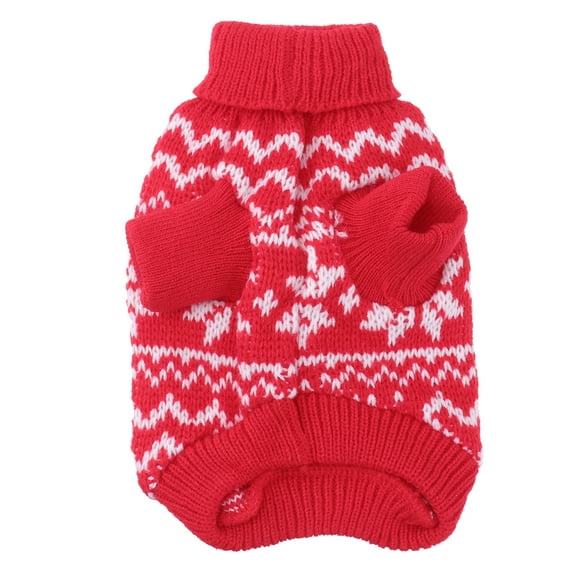 Christmas Snowflake Sweater - Thick Cat Coat for Cold Weather (Red)