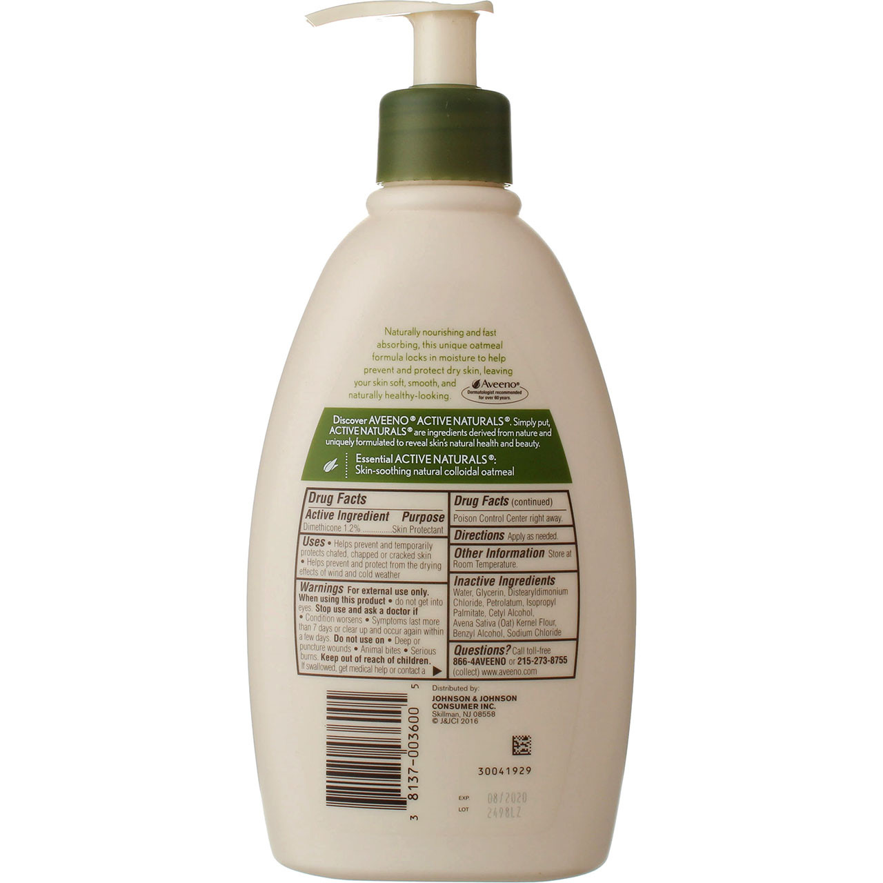 AVEENO Active Naturals Daily Moisturizing Lotion, Fragrance Free 12 oz (Pack of 2) - image 2 of 6