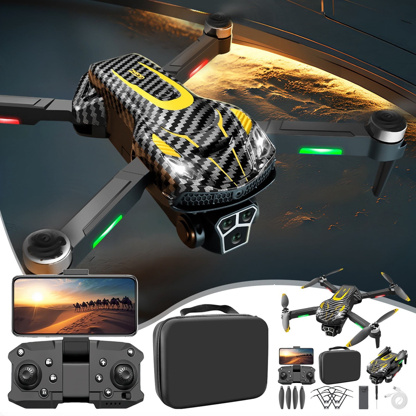 Drone with Camera for Kids and Beginners, HD Dual Camera, Obstacle Avoidance, Foldable Design, Long Flight Time with 2 Batteries