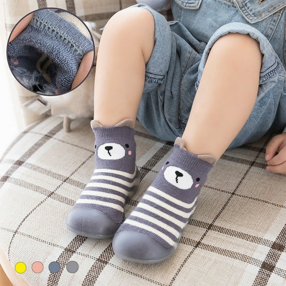 Visland Baby Toddler Sock Shoes Infant Soft Rubber Sole Shoes Breathable Cotton First Walking Shoes Anti-Slip for Kids Baby Girls Boys
