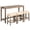 Set A: Brown, variant on MEETFAV 4-Piece Bar Table Set with Power Outlet, Industrial Dining Table & 3 Upholstered Stools for Dining Room, Dark Gray