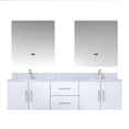 thumbnail image 3 of Lexora Home Geneva 72" Carrara Marble Top Double Vanity in Glossy White, 3 of 11