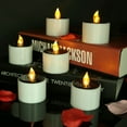 thumbnail image 1 of Xihbxyly Velas de Té Solares, Velas Led Parpadeantes, Diseño Seguro Sin Llama, Alimentadas Por Energía Solar, Iluminación Romántica, Decoración para Fiestas y Bodas, Juego de 6, Blanco Frío/Blanco Cá, 1 of 2