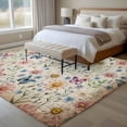 thumbnail image 4 of Large Area Rugs for Living Room Bedroom, Pink Spring Floral 8'x10' Rug Washable Carpet Runner Indoor Outdoor, Elegant Pastoral Flowers Butterflies Vintage Non Slip Floor Mats Rug for Kitchen, Patio, 4 of 8