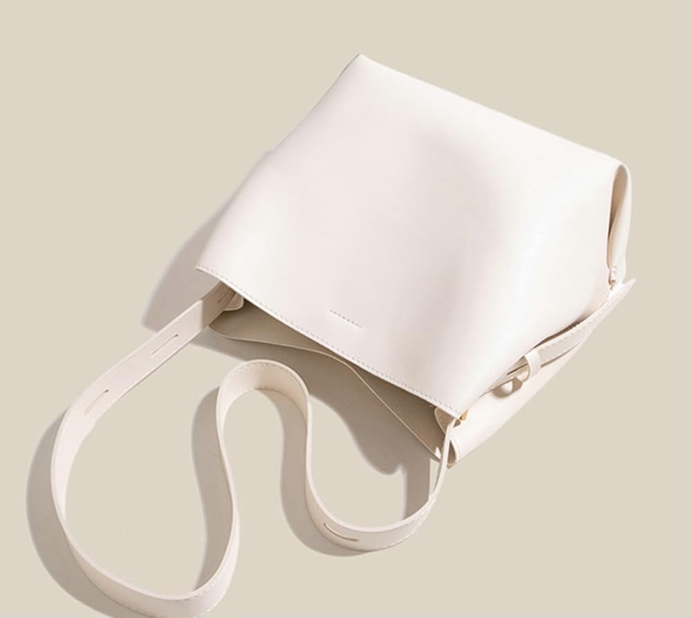 CoCoMangos Vegan Leather Bucket Tote Purse for Women Trendy Adjustable Strap Crossbody Handbags Shoulder Bag Magnetic Snap