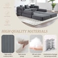 thumbnail image 4 of Timbernest 106" Oversized L-Shaped Cloud Couch, Convertible Sleeper Sofa, Folding Corduroy Sofa Bed for Living Room, Gray, 4 of 16
