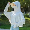 thumbnail image 2 of Odeerbi Ice Silk Sun Shirts for Women Sun Protective Hooded Coat Sunscreen Jacket with Hat Summer Breathable Cycling Beach Cover Ups White, 2 of 5