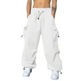 thumbnail image 1 of Mens Casual Waist Color 8 Simple Sports Hat Multi Woven Mens Cargo Pants Pocket Foot Rope Solid Casual Tie Pants Street Cargo Tie Work Pants with Side Pockets Mens Cargo Pants, 1 of 7