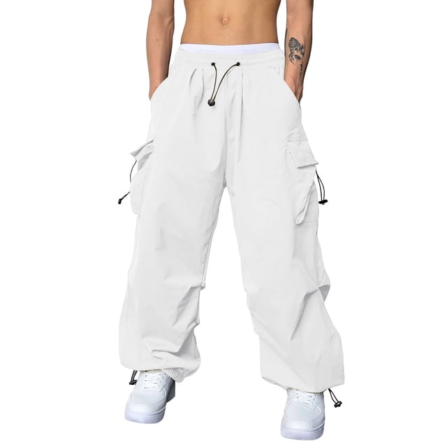 Mens Casual Waist Color 8 Simple Sports Hat Multi Woven Mens Cargo Pants Pocket Foot Rope Solid Casual Tie Pants Street Cargo Tie Work Pants with Side Pockets Mens Cargo Pants