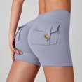 thumbnail image 2 of Chroia High Waisted Scrunch Booty Cargo Shorts for Women, Pocketed Charm Gym Biker Yoga Butt Lifting Workout Bottoms, 2 of 9