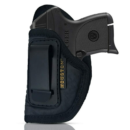 IWB Gun Holster by Houston - ECO LEATHER Concealed Carry Soft Material | Suede Interior for Maximum Protection | Fits: Most Small 380, Keltec, Ruger LCP, Diamond Back, Small 25 & 22 CAL