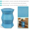 thumbnail image 4 of Sunnydaze Moderno Hexagon 17.25" Ceramic Garden Stool Side Table, Moonstone, 4 of 8