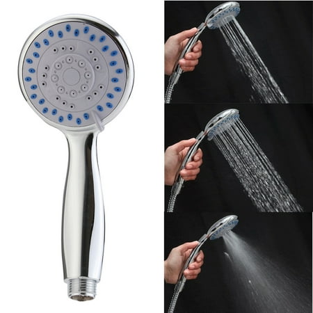 Chrome 3-Setting Hand Held Shower Massage Head Water Saving Multi-Function with 1.5m Hose and (Best Massage Shower Head)