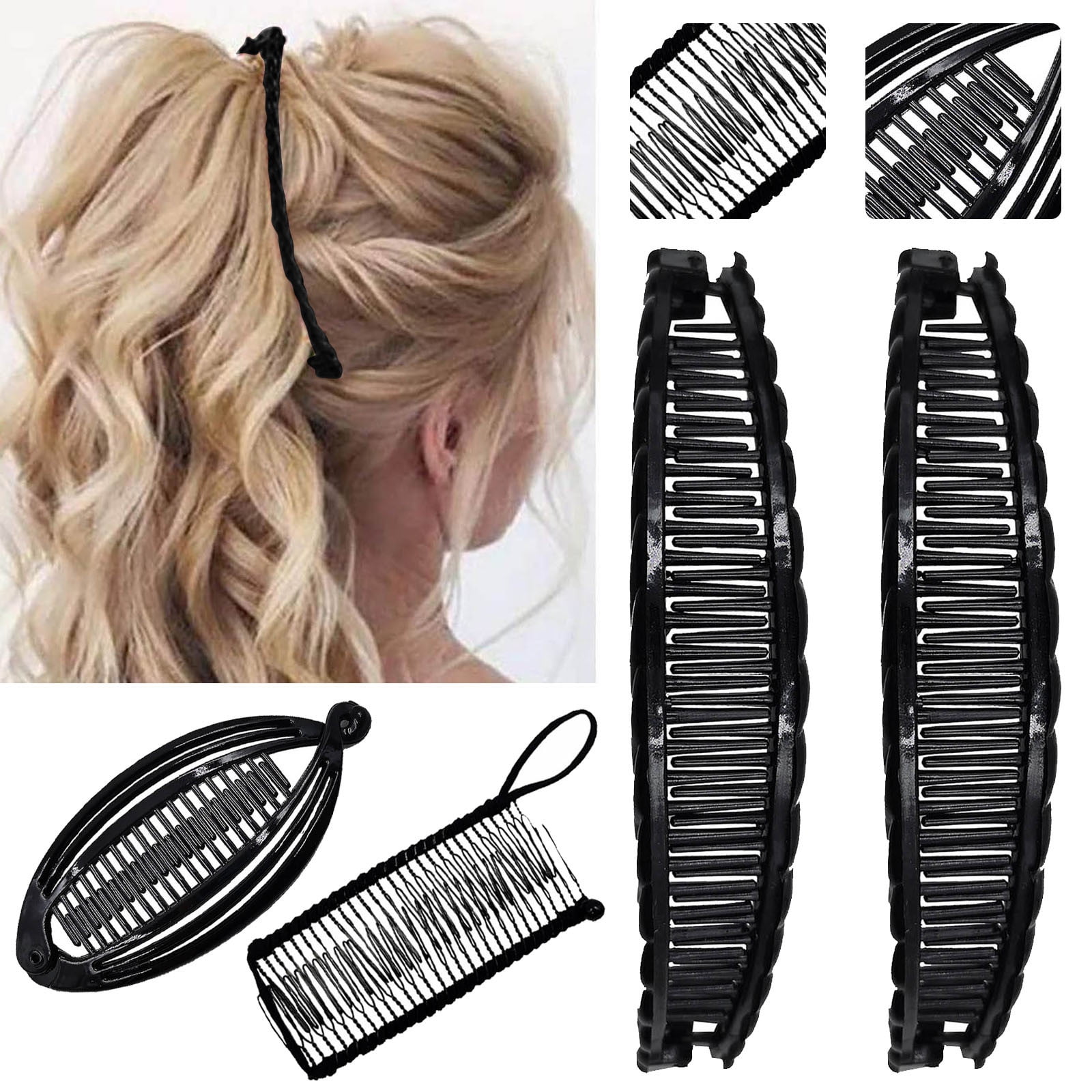 DJKDJL 4pcs Banana Hair Clips Clincher Clips Tool For Thick Curly Hair Accessories Fishtail Hair Clip Combs Double Banana Clip Set For Women Girls DJKDJL 4pcs Banana Hair Clips Clincher Clips Tool For Thick Curly Hair Accessories Fishtail Hair Clip Combs Double Banana Clip Set For Women Girls