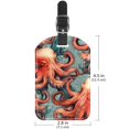 thumbnail image 6 of Square 2Pack PU Leather Octopus Cruise Luggage Tag with Privacy Cover and Name ID Tag for Travel Handbags Backpacks Luggage Tags, 6 of 6